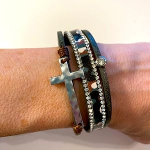 NWT Faux Leather Multi-Strand Bracelet